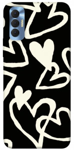 Чохол Black and white hearts для TECNO Spark 8P