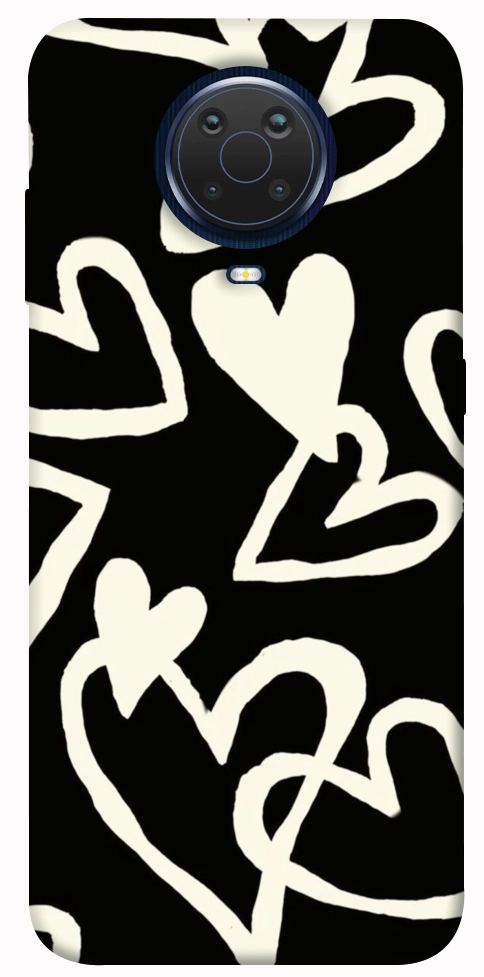 Чехол Black and white hearts для Nokia G10