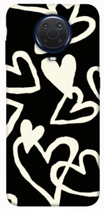 Чехол Black and white hearts для Nokia G10