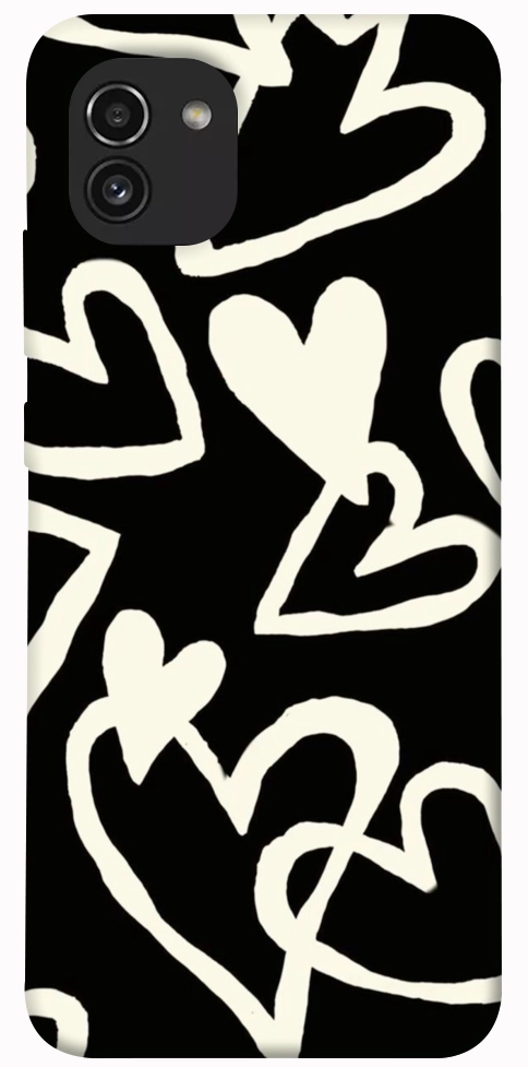 Чехол Black and white hearts для Galaxy A03