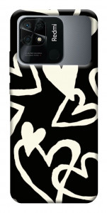 Чохол Black and white hearts для Xiaomi Redmi 10C