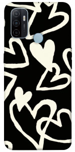 Чохол Black and white hearts для OPPO A32