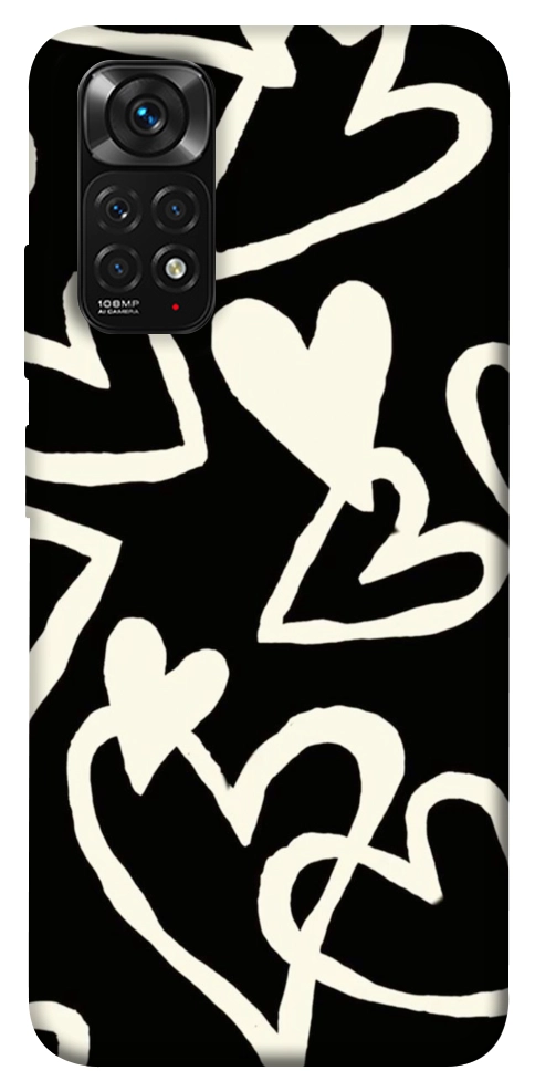 Чехол Black and white hearts для Xiaomi Redmi Note 11 (Global)