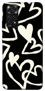 Чохол Black and white hearts для Xiaomi Redmi Note 11 (Global)