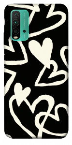 Чехол Black and white hearts для Xiaomi Redmi 9T