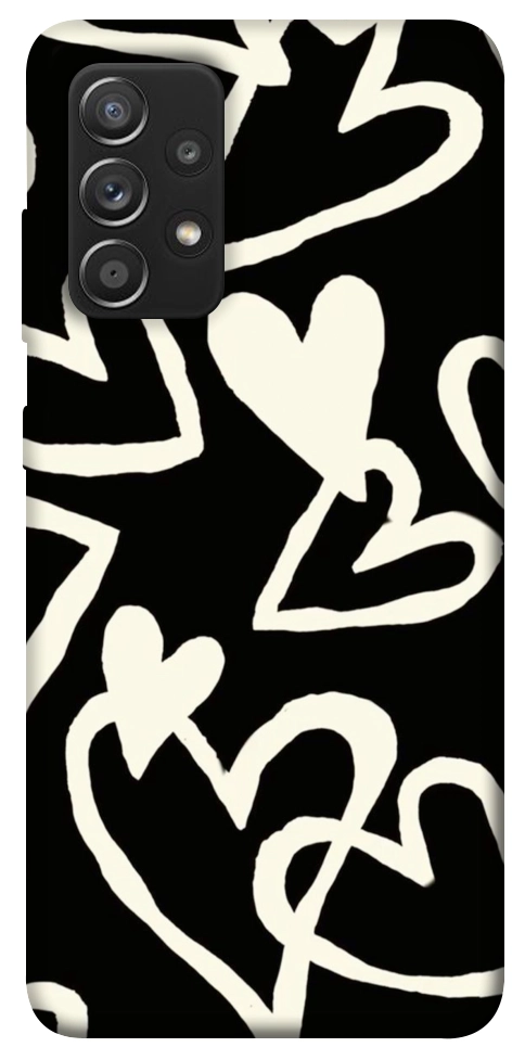 Чохол Black and white hearts для Galaxy A52s