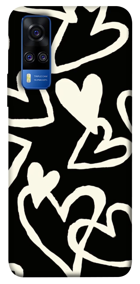 Чехол Black and white hearts для Vivo Y51a