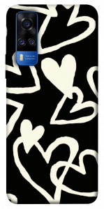 Чохол Black and white hearts для Vivo Y51a