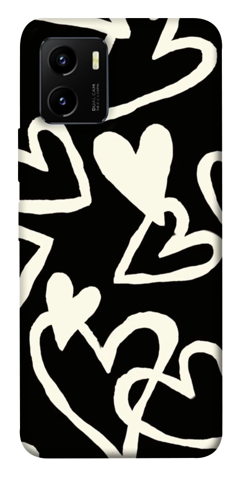Чехол Black and white hearts для Vivo Y15s