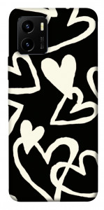 Чохол Black and white hearts для Vivo Y15s