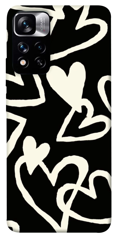 Чехол Black and white hearts для Xiaomi Redmi Note 11 5G