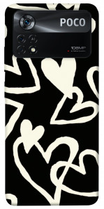 Чохол Black and white hearts для Xiaomi Poco X4 Pro