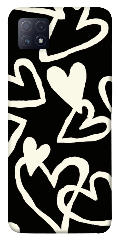 Чехол Black and white hearts для Oppo A73 5G