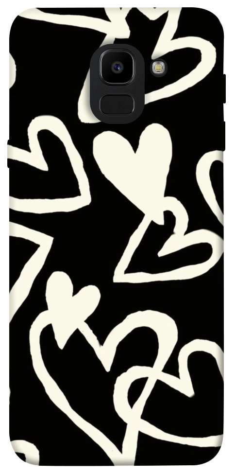 Чехол Black and white hearts для Galaxy J6 (2018)