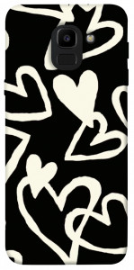 Чохол Black and white hearts для Galaxy J6 (2018)
