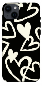 Чохол Black and white hearts для iPhone 14 Plus