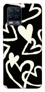 Чехол Black and white hearts для Realme 8