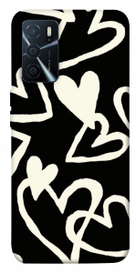 Чохол Black and white hearts для Oppo A16s