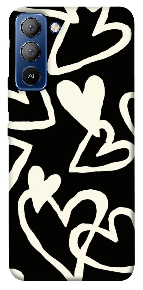 Чехол Black and white hearts для TECNO Pop 5 LTE