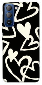Чехол Black and white hearts для TECNO Pop 5 Pro