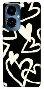 Чехол Black and white hearts для TECNO Camon 19 Pro (CI8n)