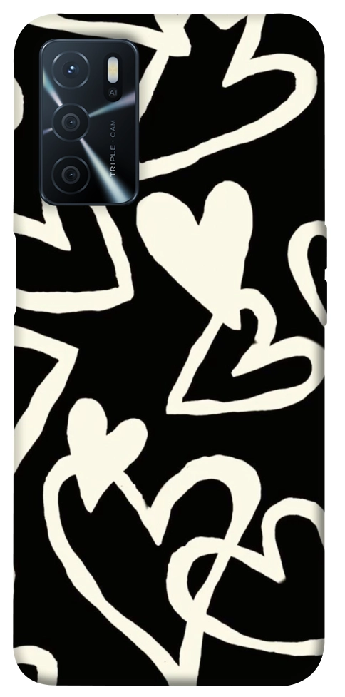 Чохол Black and white hearts для Oppo A54s