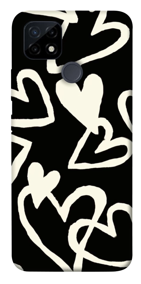 Чехол Black and white hearts для Realme C25Y