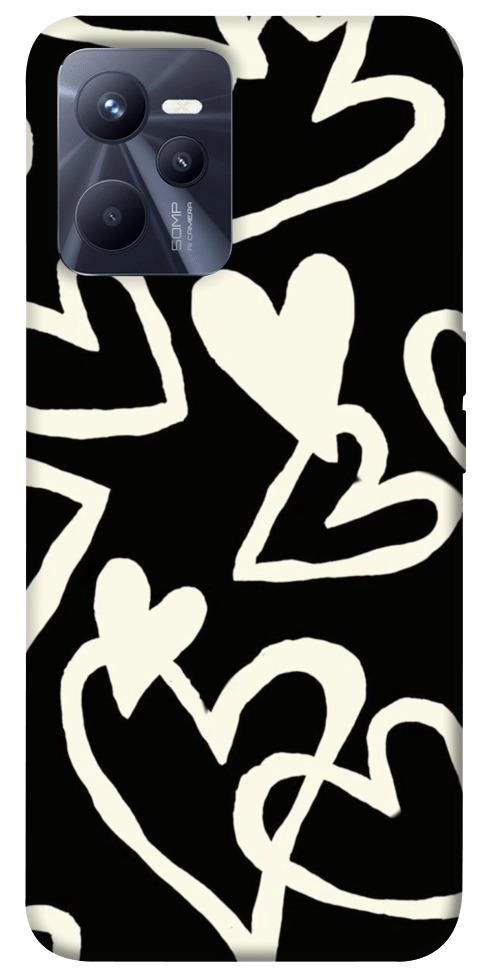 Чохол Black and white hearts для Realme C35