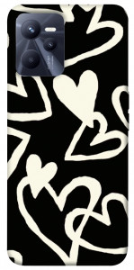 Чохол Black and white hearts для Realme C35