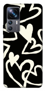 Чохол Black and white hearts для Xiaomi 12T