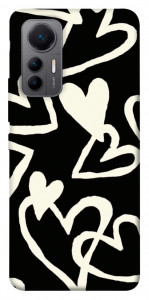 Чехол Black and white hearts для Xiaomi 12 Lite