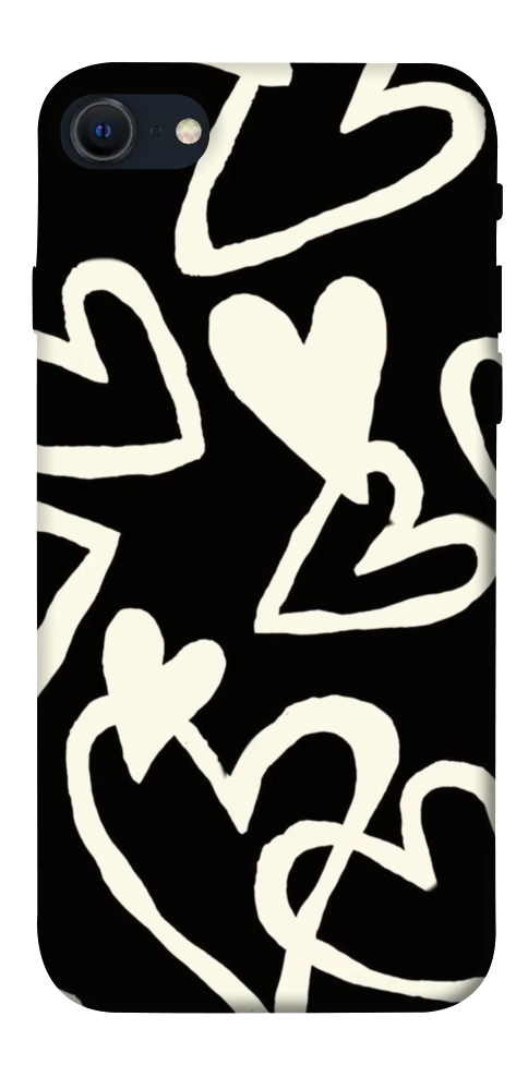 Чехол Black and white hearts для iPhone SE (2022)