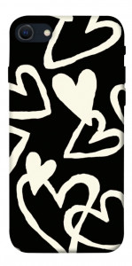Чехол Black and white hearts для iPhone SE (2022)