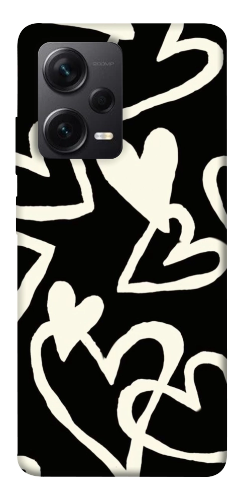 Чехол Black and white hearts для Xiaomi Redmi Note 12 Pro 5G