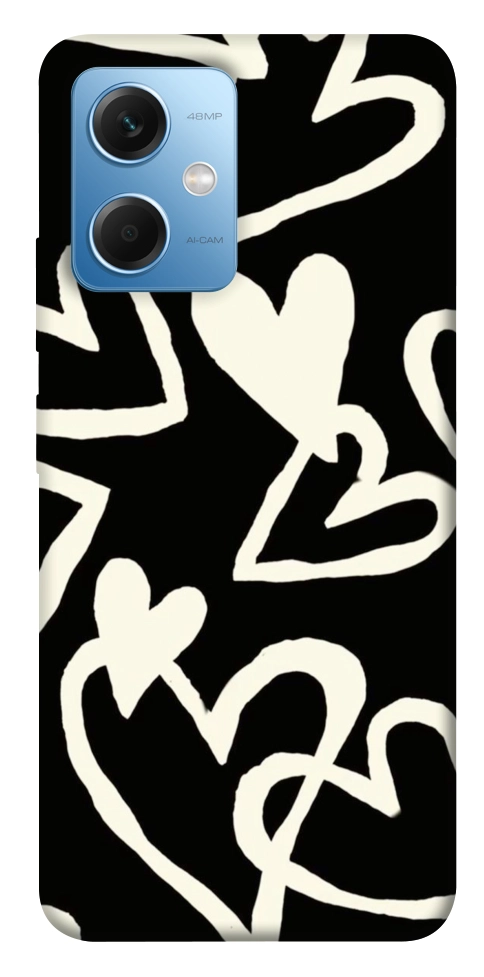 Чехол Black and white hearts для Xiaomi Redmi Note 12 5G