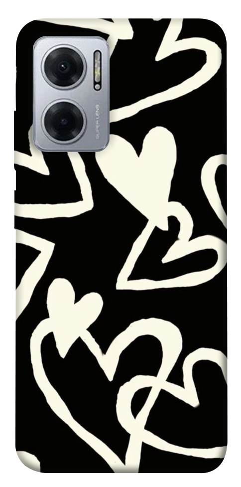 Чехол Black and white hearts для Xiaomi Redmi Note 11E