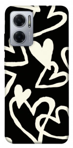 Чехол Black and white hearts для Xiaomi Redmi Note 11E