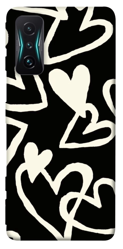 Чехол Black and white hearts для Xiaomi Redmi K50 Gaming