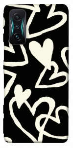 Чехол Black and white hearts для Xiaomi Redmi K50 Gaming