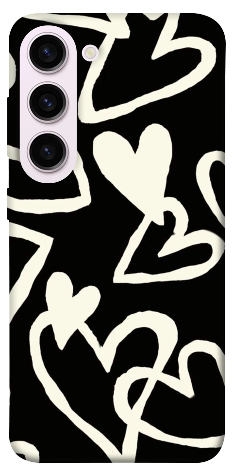 Чехол Black and white hearts для Galaxy S23+