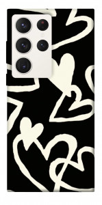 Чохол Black and white hearts для Galaxy S23 Ultra