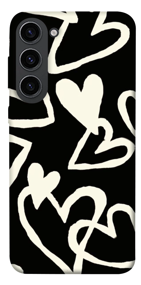 Чехол Black and white hearts для Galaxy S23