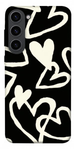 Чехол Black and white hearts для Galaxy S23