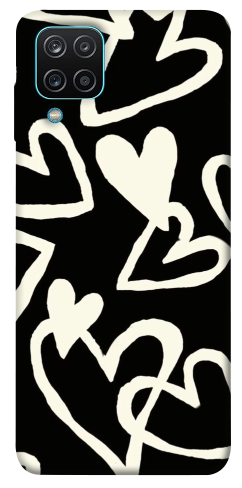 Чехол Black and white hearts для Galaxy M12