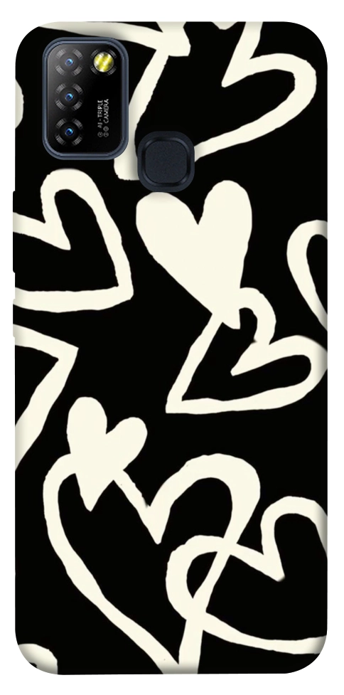 Чехол Black and white hearts для Infinix Hot 10 Lite