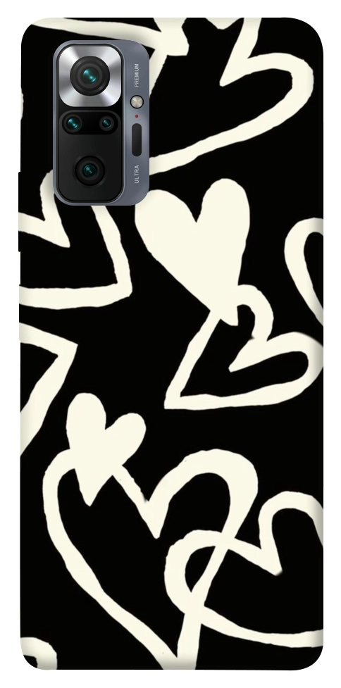 Чехол Black and white hearts для Xiaomi Redmi Note 10 Pro Max