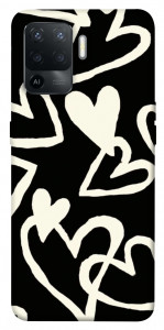 Чехол Black and white hearts для Oppo Reno 5 Lite