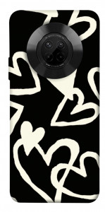 Чохол Black and white hearts для Huawei Y9a