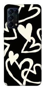 Чехол Black and white hearts для Oppo Reno 5 4G