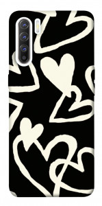 Чехол Black and white hearts для Oppo Reno 3